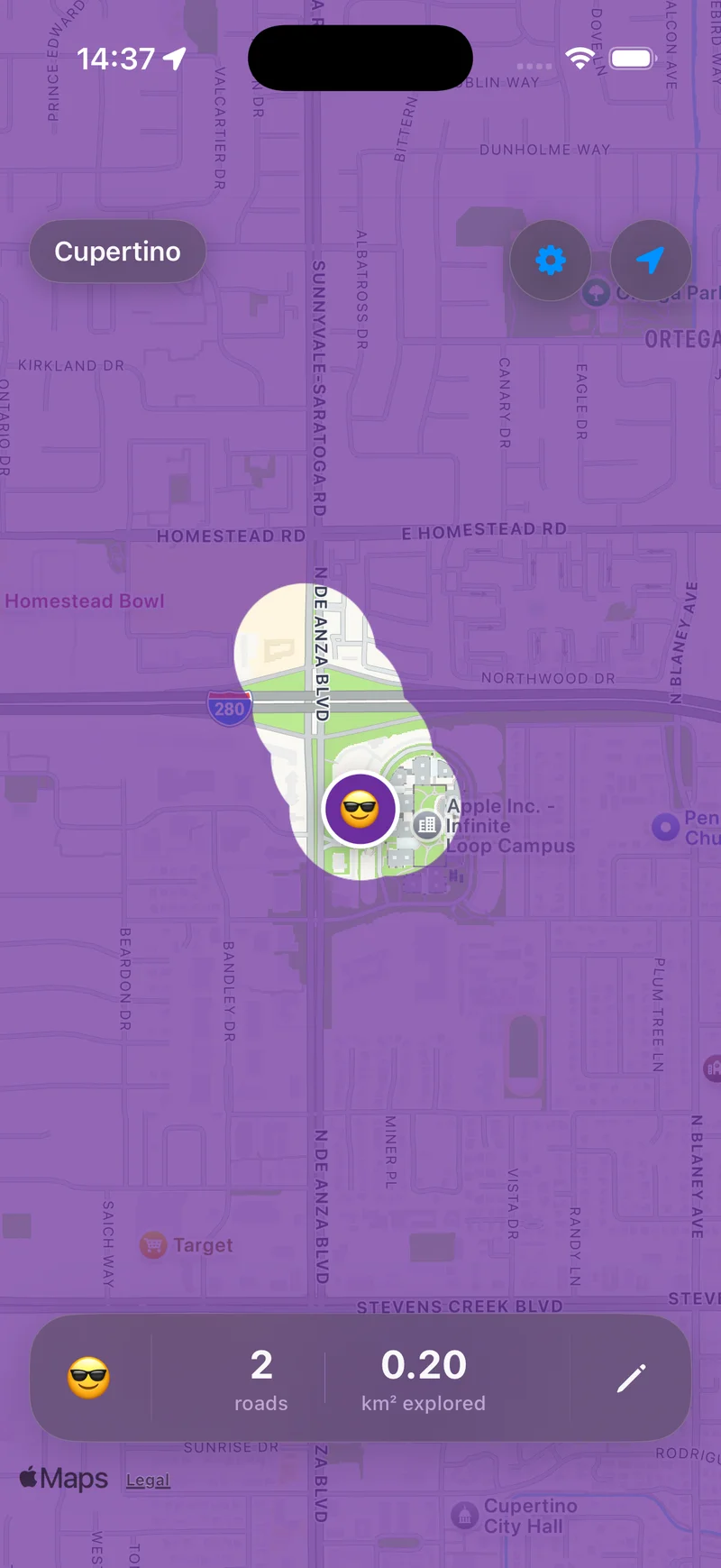 NewRoads App Exploration Map Screen